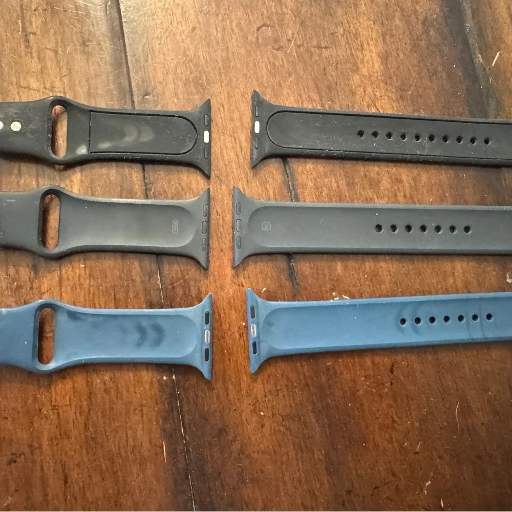 Apple Watch Bands in Floral and Solid Black and Blue- Size 44”